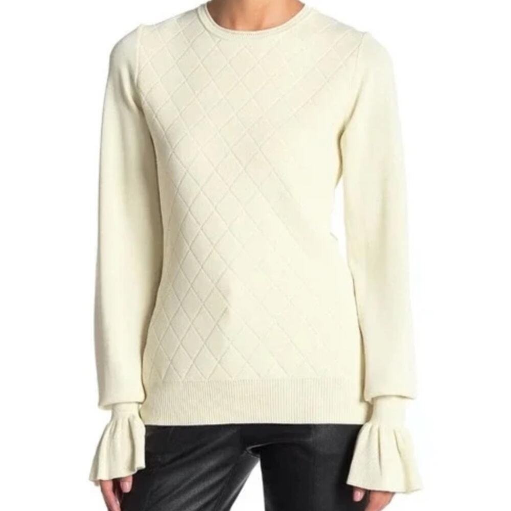 Opening Ceremony Women's Ecru Diamond Patterned Knit Sweater Size XS NEW